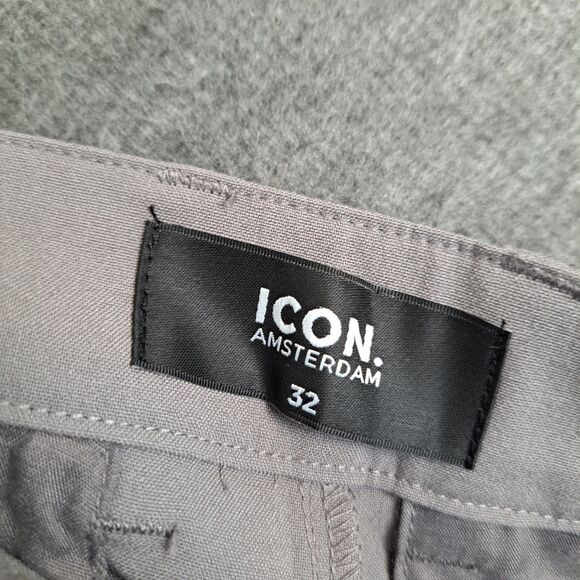 NWT ICON Amsterdam Trousers Dress Pants Size 32 31x28 Gray - Picture 3 of 13
